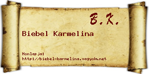 Biebel Karmelina névjegykártya